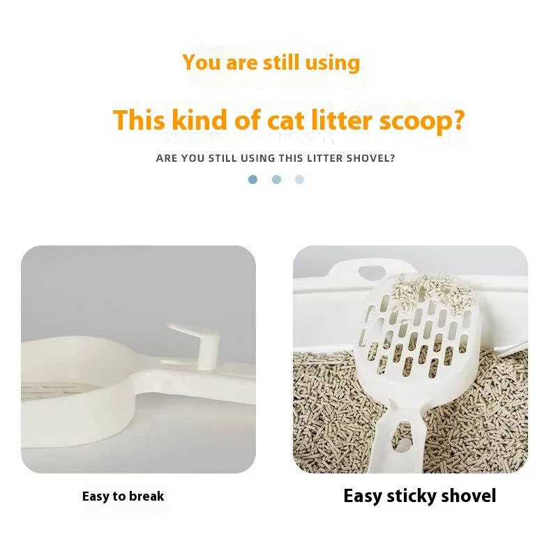 Black metal cat litter scoop with 0.8cm spacing between alloy tines