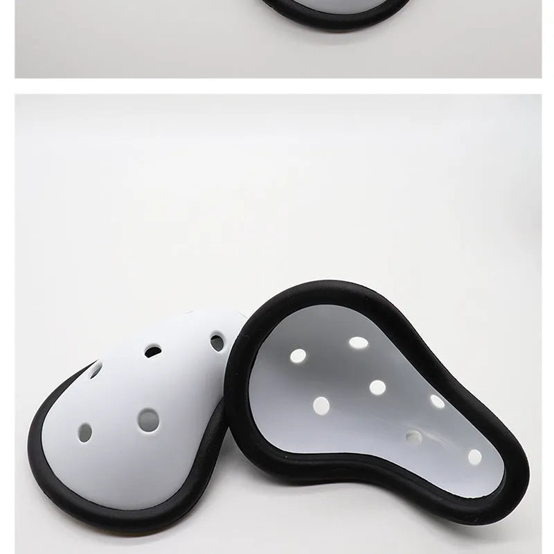 Rubber sports genital protector for adult and children sizes in contact sports