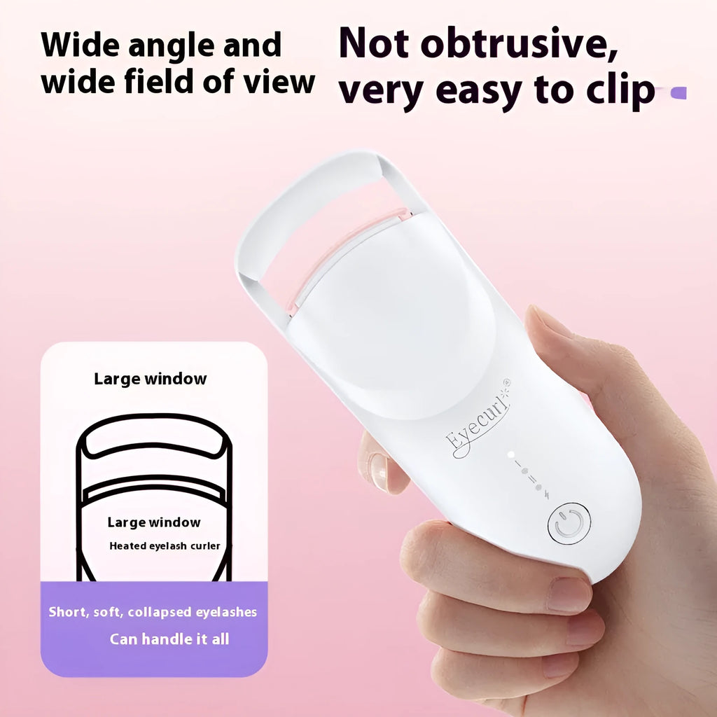 Electric heating eyelash curler with ceramic element in vanilla apricot colour with LED indicator light