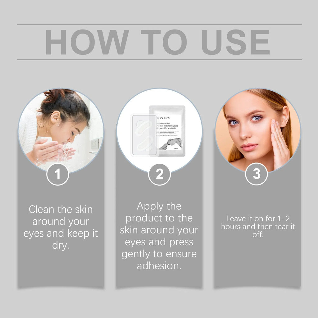 Single pair of micro needle eye mask patches for under-eye treatment with hyaluronic acid