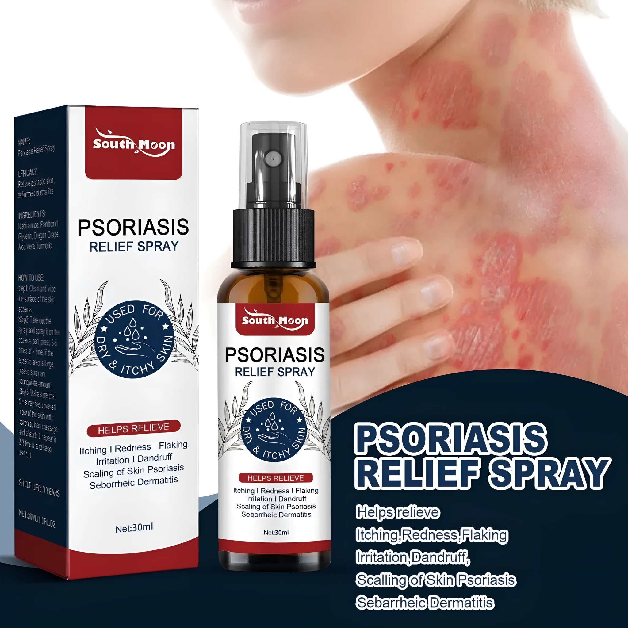 30ml body care spray bottle with aloe vera and glycerin formula for skin hydration