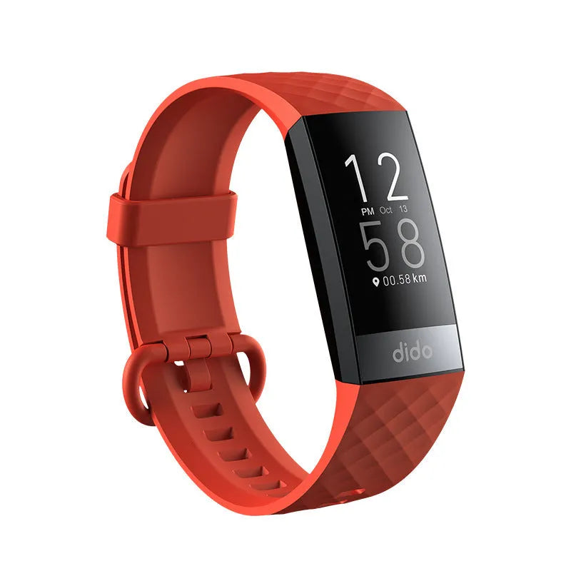 Black smart watch with ECG, blood pressure, and blood oxygen monitoring on a wrist.