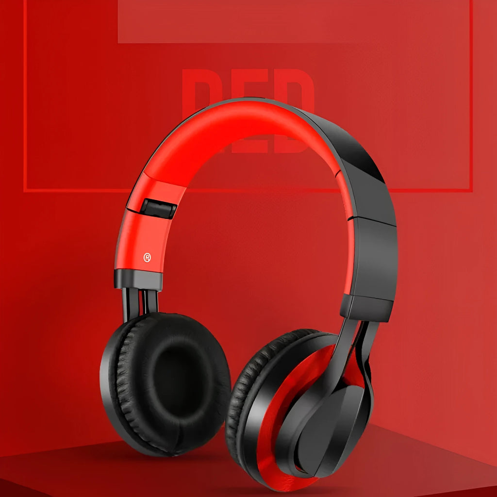 Wired karaoke headset with microphone and black ear cushions connected to mobile phone