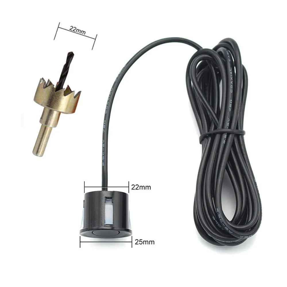 Wireless reversing sensor system with LED display and four ultrasonic probes for vehicle obstacle detection
