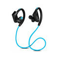 Wireless neck mounted Bluetooth earphones in black colour with neckband design and in-ear speakers
