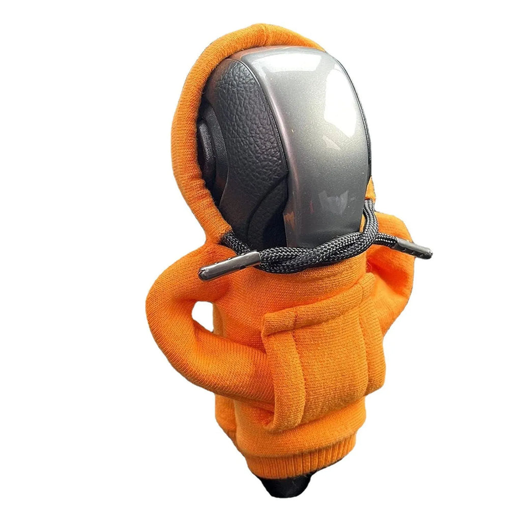 Cloth gear shift knob hoodie cover for manual and automatic cars measuring 13x8cm in multiple colours