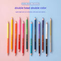Set of wooden colour pencils with double-head brush leads in 6-piece or 12-piece set options.
