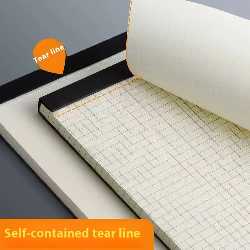 A4 A5 B5 writing pads showing horizontal line, grid and blank page options with 80 sheets