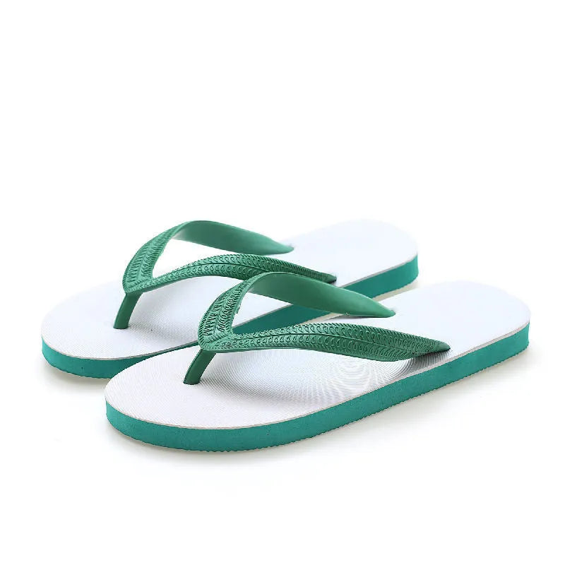 Deodorant rubber beach flip-flops with fish label design in black, blue, green, and red colour options