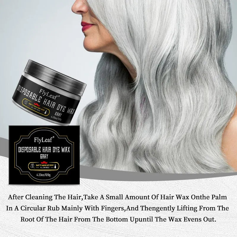 Grey disposable hair dye wax 120g unit for temporary hair colour and wholesale shipping