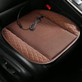 Black ventilated car seat cushion with USB cable for 5V cooling fan system.