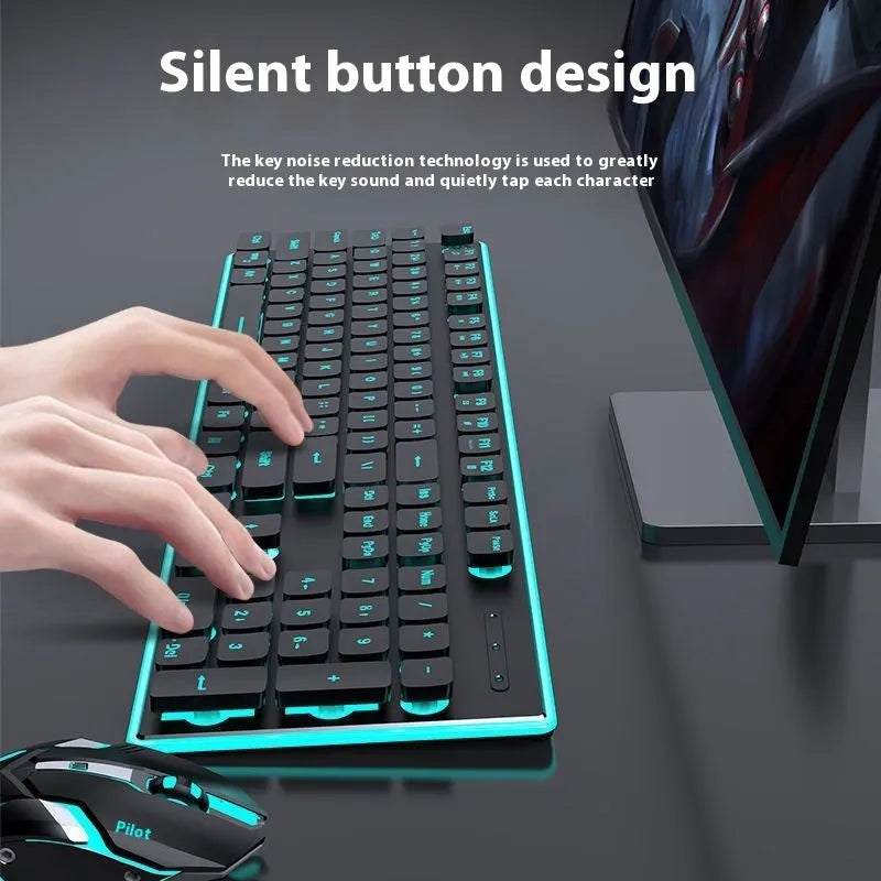 Wireless mute Bluetooth keyboard with backlight for mobile phones and tablets