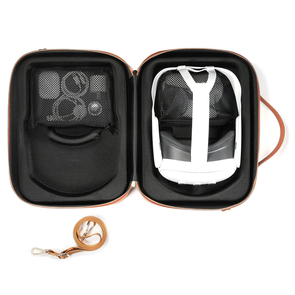 Black superfiber MR glasses storage box for Vision Pro with dimensions 32.5 by 24.5 by 11.5 cm