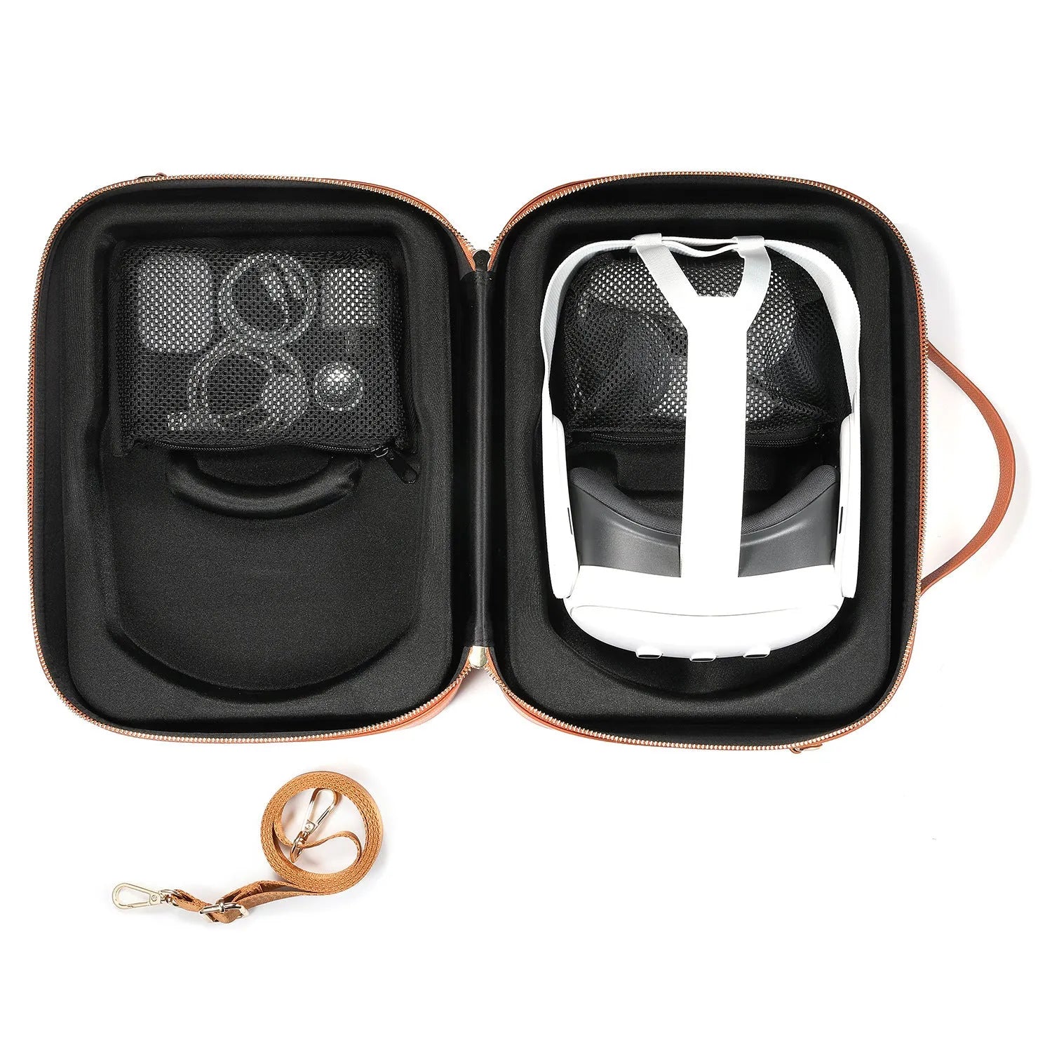 Black superfiber MR glasses storage box for Vision Pro with dimensions 32.5 by 24.5 by 11.5 cm