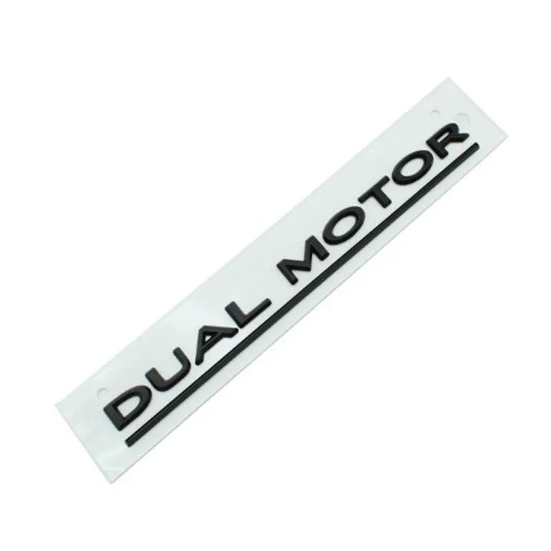 Tesla Model 3 double motor performance bumper sticker in ABS plastic, showing colour options