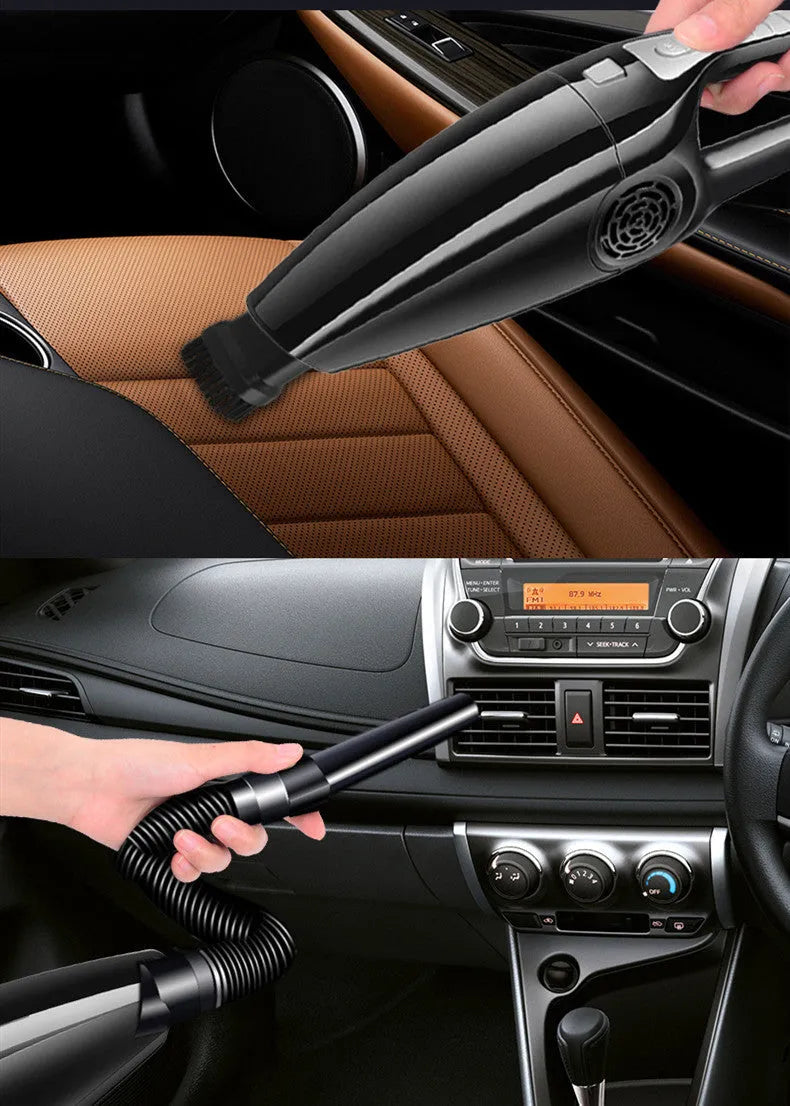 Black Hypa car vacuum cleaner with cigarette lighter power cable and compact design