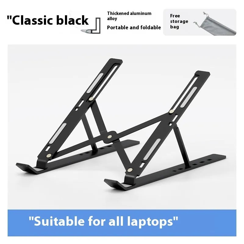 N3 aluminium alloy folding laptop stand in silver finish supporting a laptop