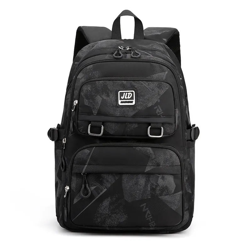 Girls' large nylon school backpack in a choice of colours and patterns like geometric graffiti.