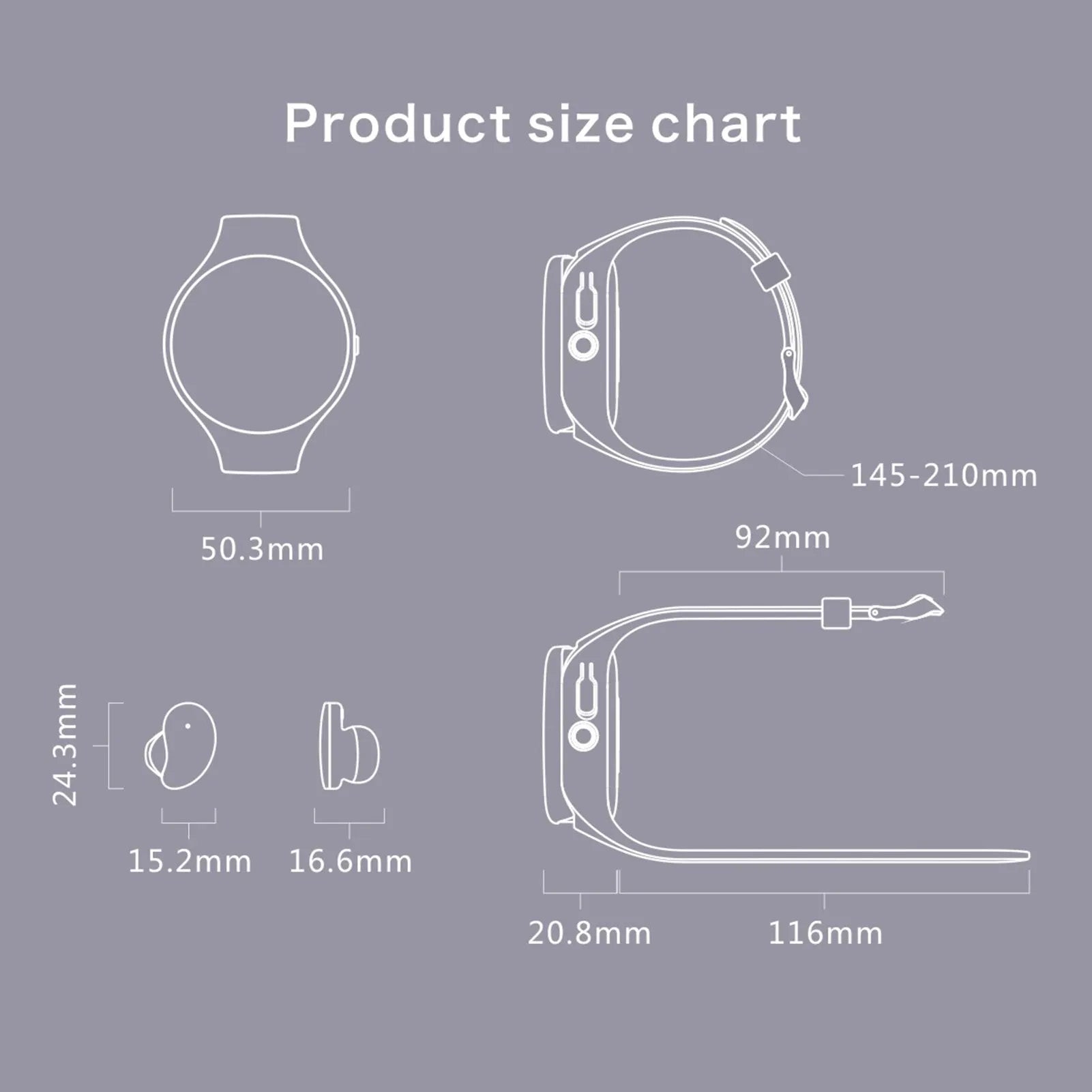 Black smart fitness bracelet with detachable Bluetooth earbuds for heart rate and step tracking