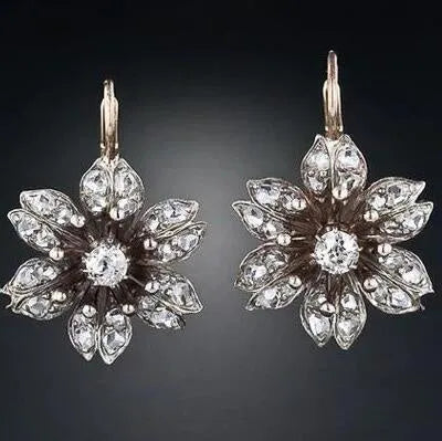A pair of silver-coloured retro style alloy earrings for women