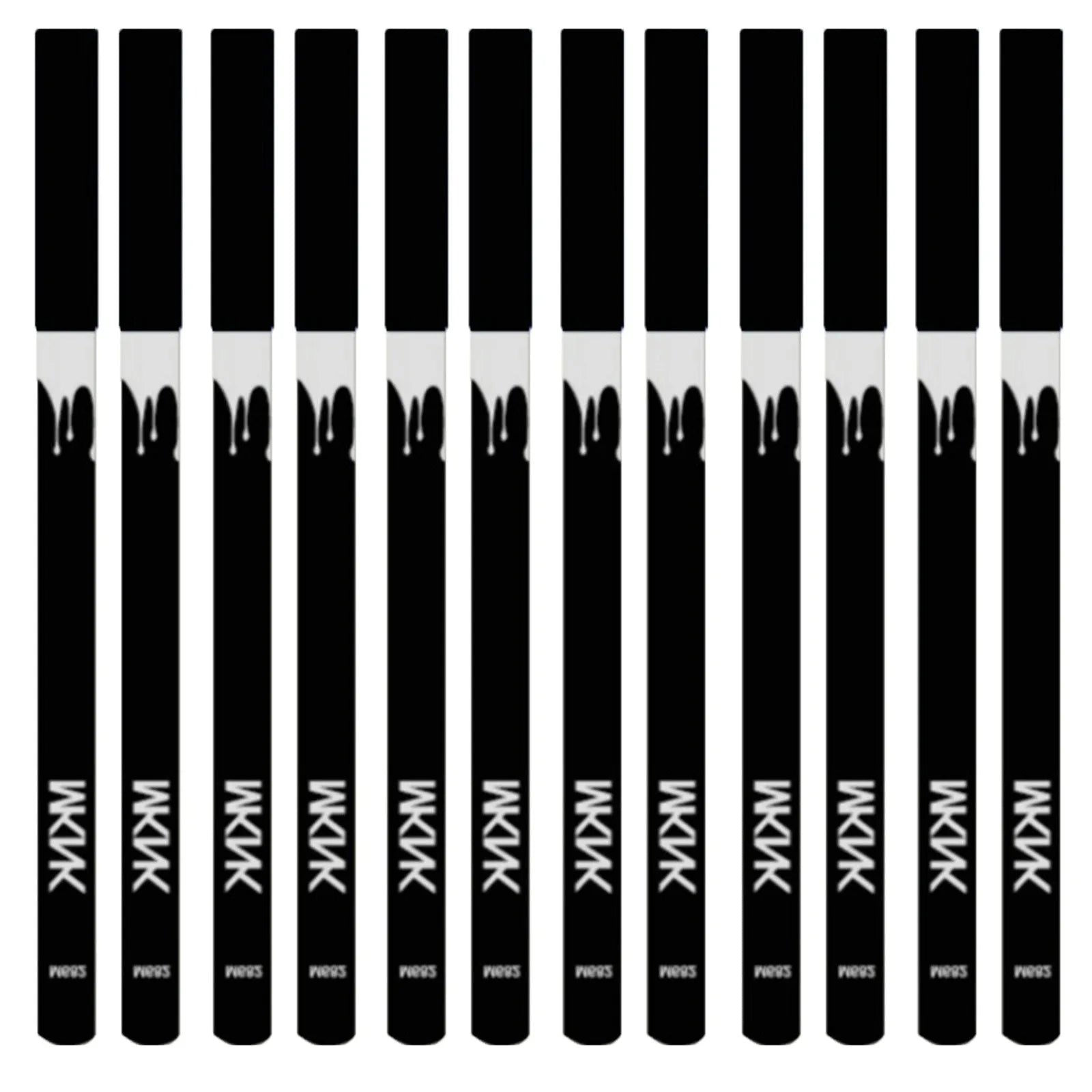 12-piece waterproof white and black eyeliner pencil set with sharpener for versatile makeup application