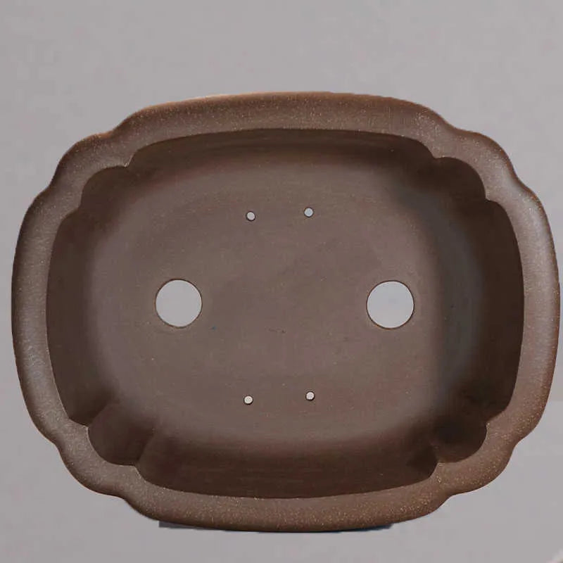 Purple sand rectangular begonia flower pot with plain antique design for desktop plants