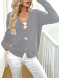 Women's deer plush long sleeve sweater coat in black or grey with irregular street hipster style and princess sleeves