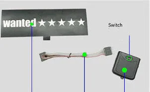 Electro-luminescent window sticker kit with driver unit and white glow, 0.5mm thickness.