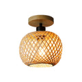 Natural bamboo Japanese-style ceiling lamp with a wood colour finish, designed for hallways and corridors.