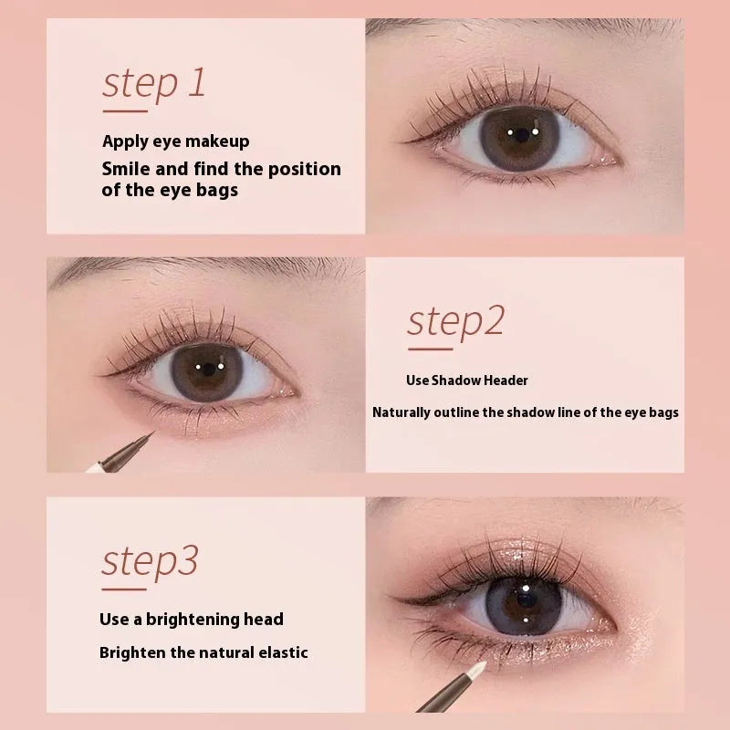 Stereoscopic Star Eyes Double Headed Silkworm Pen liquid eyeliner in pearlescent finish.