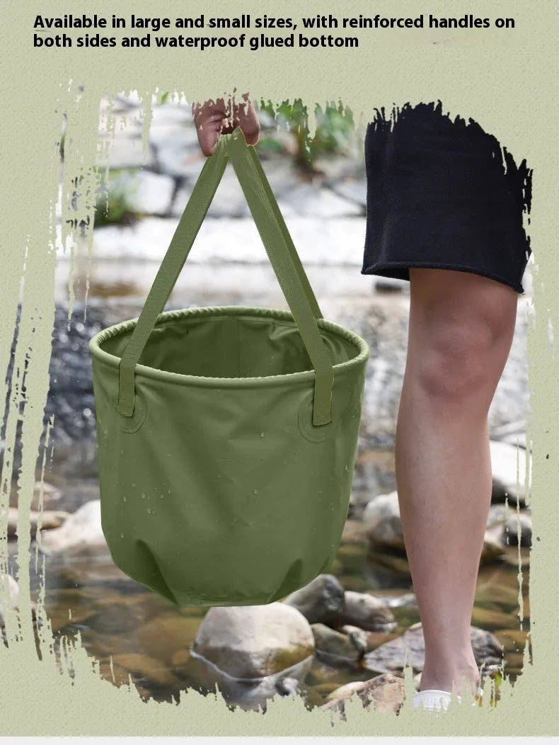 Army Green outdoor folding telescopic duct made from PVC mesh cloth, shown in a collapsed state