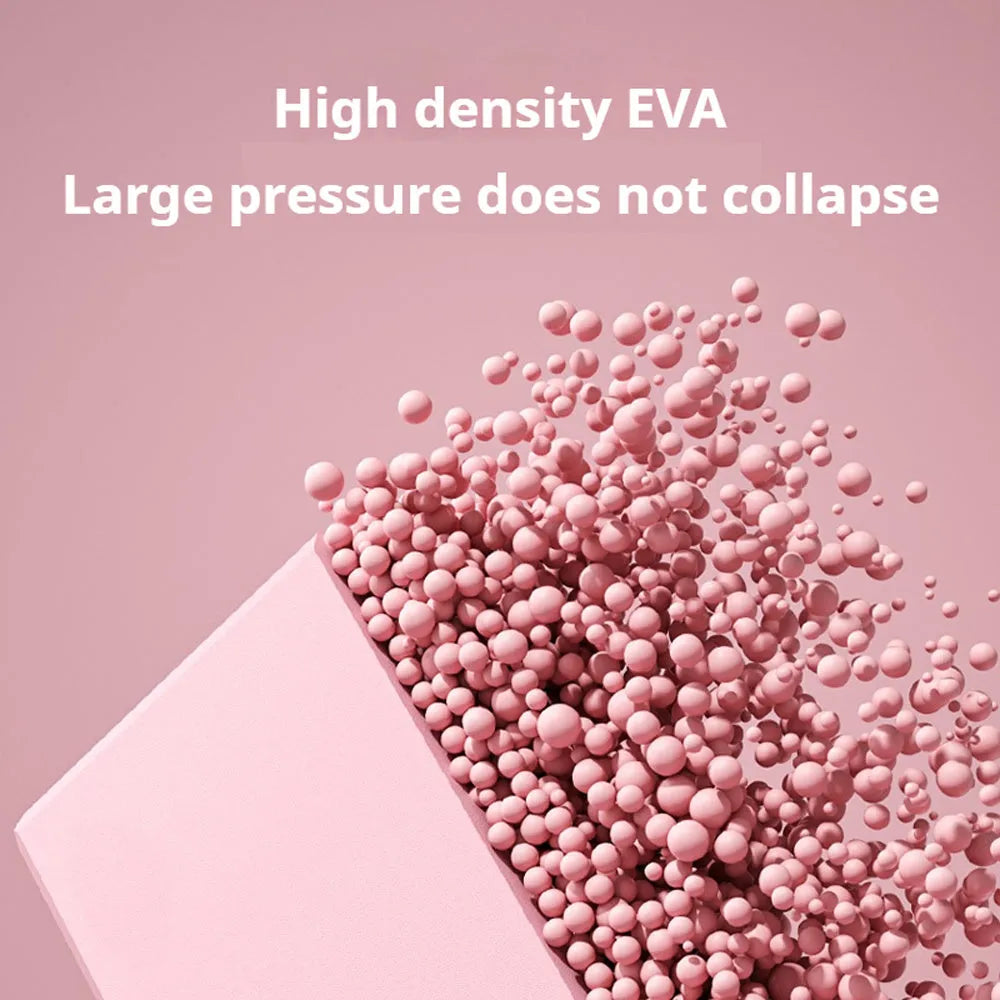 Solid colour EVA foam yoga brick with hexagonal ridged design for balance training