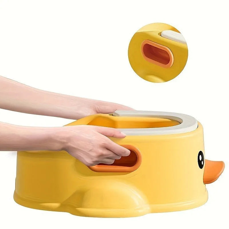 Blue PVC duck-shaped bathtub for washing dogs and cats on grass