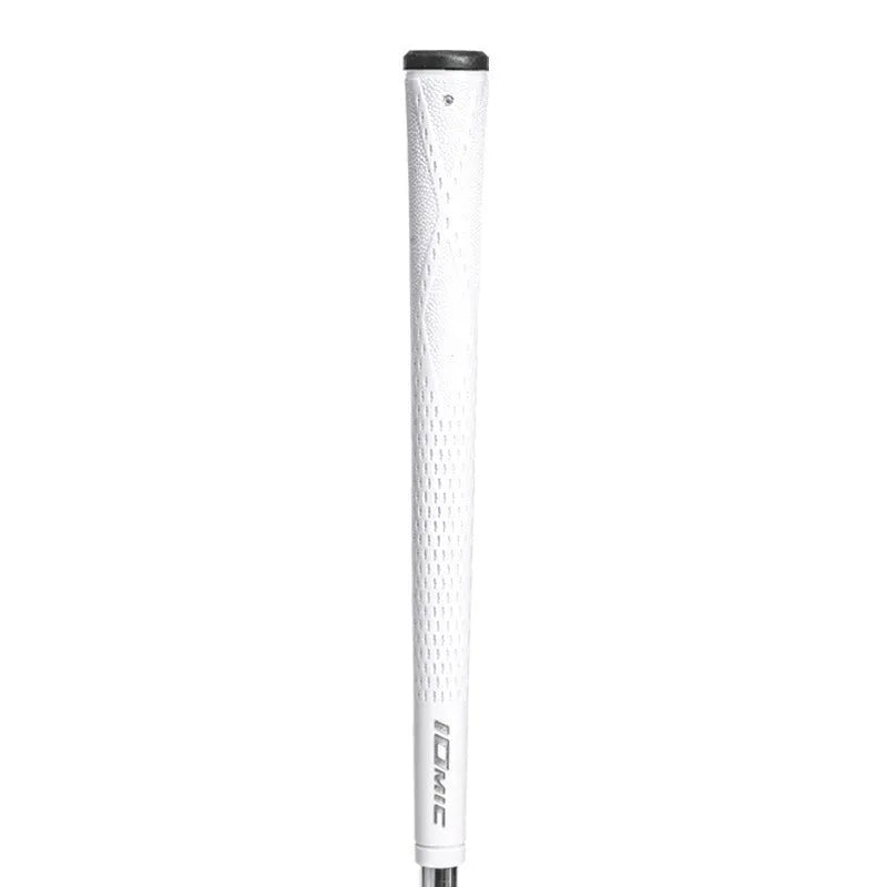 TPE material golf club grip shown in various colour options including pink, red, blue, and two-tone black.