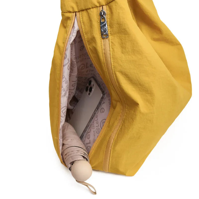 Soft heart-shaped nylon underarm bag in large capacity design