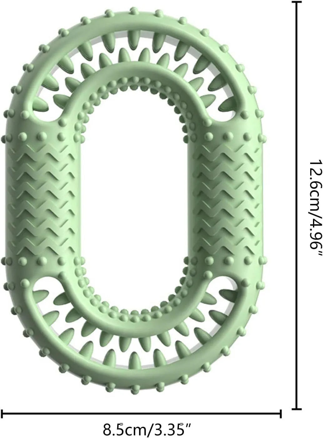 Blue O-ring shaped dog chew toy for aggressive chewers with dental cleaning benefits