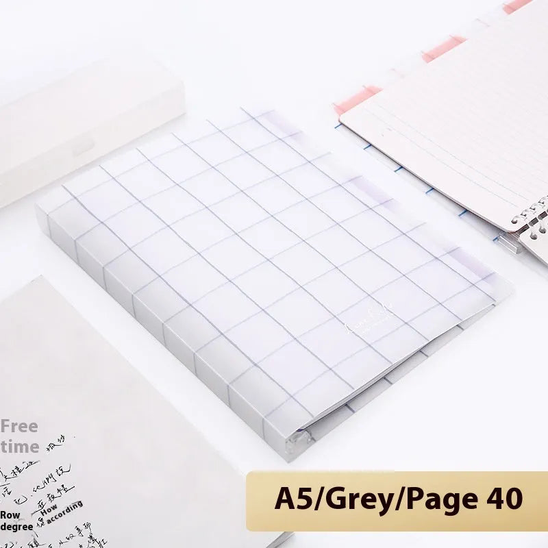 Refillable B5 spiral notebook with coloured PP cover and loose-leaf paper