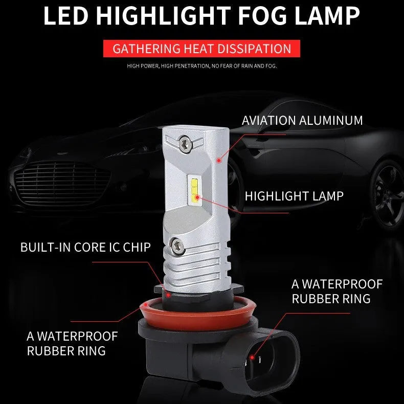 H11 H8 CSP high-power 80W LED car front fog lamp with aviation aluminium housing