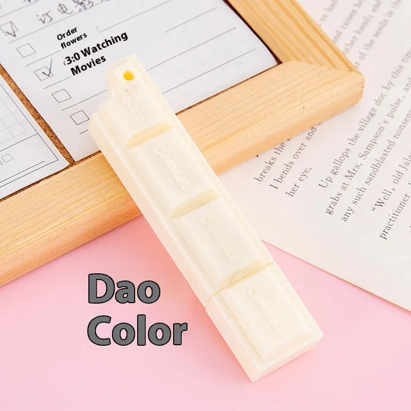 Chocolate cartoon simulation ballpoint pen with 0.5mm bullet tip in plastic body.