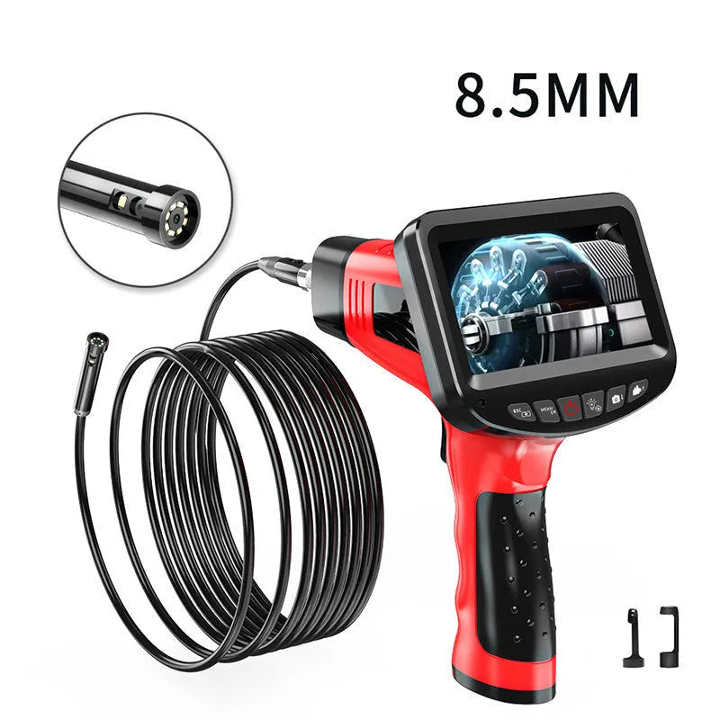 8.5mm dual-lens endoscope camera body with 5 metre hard line cable and memory card for pipe inspection
