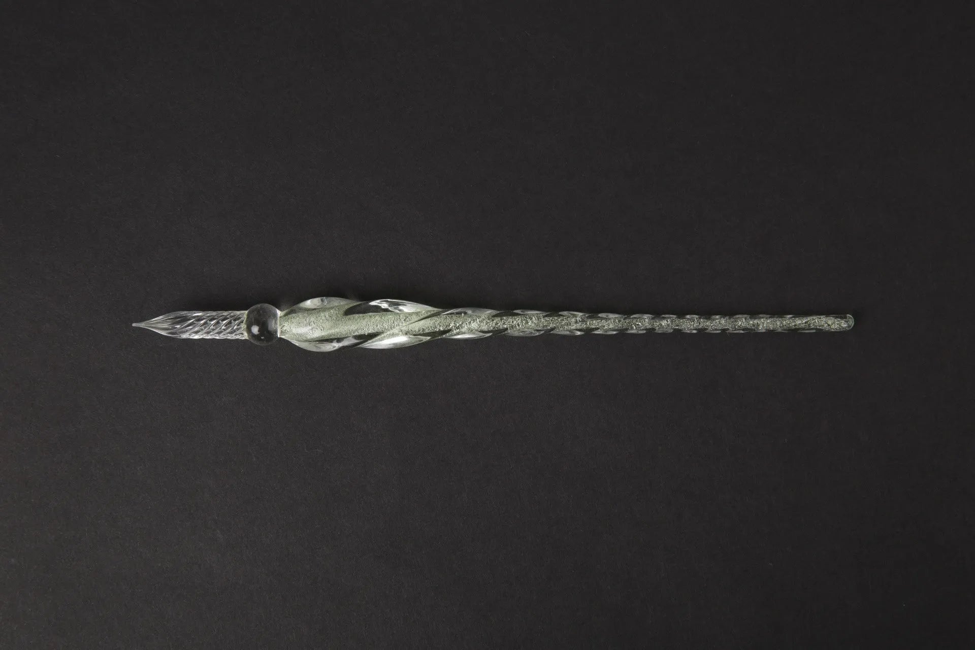 Glass crystal pen with coloured glaze finish and transparent signature section