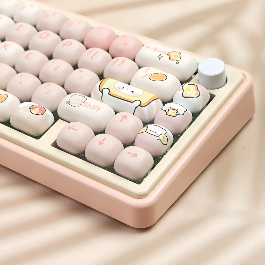MOG profile PBT keycap set with steamed bread design and bread bear thermal sublimation print
