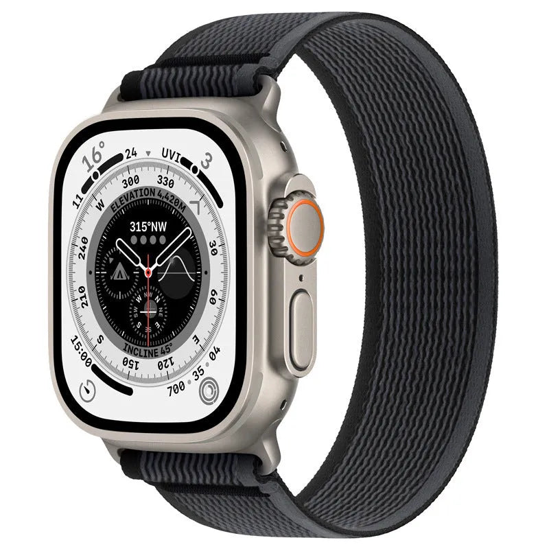 Nylon Apple Watch replacement strap with single ring buckle in various colours