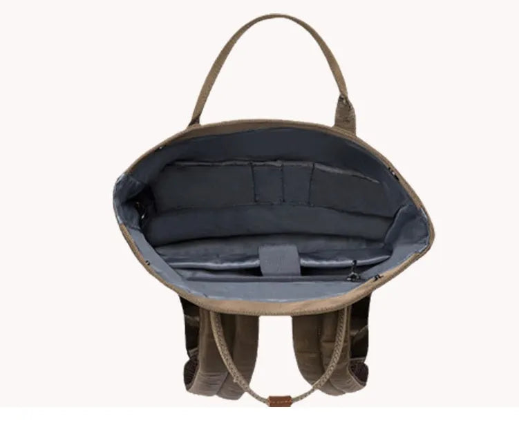 Men's casual backpack in black, dark grey, or green with laptop pocket and zipper compartment