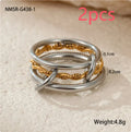 Stacked colour matching stainless steel ring set with 18K gold plating in three colour options