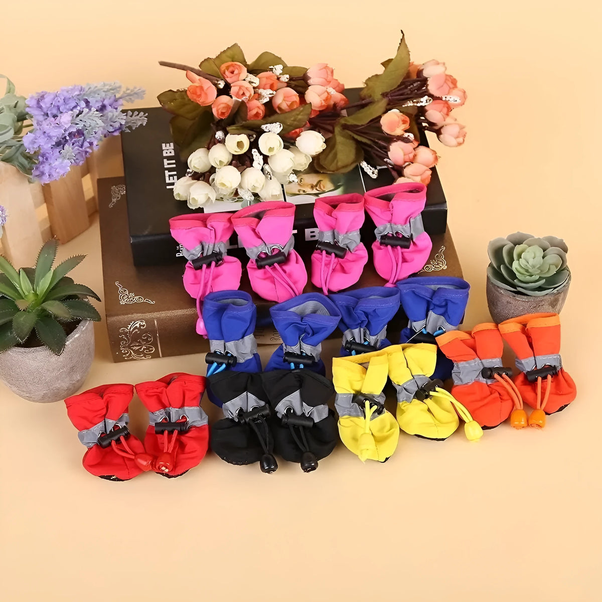Four-season cloth dog shoes with soft soles and decorative monkey patterns