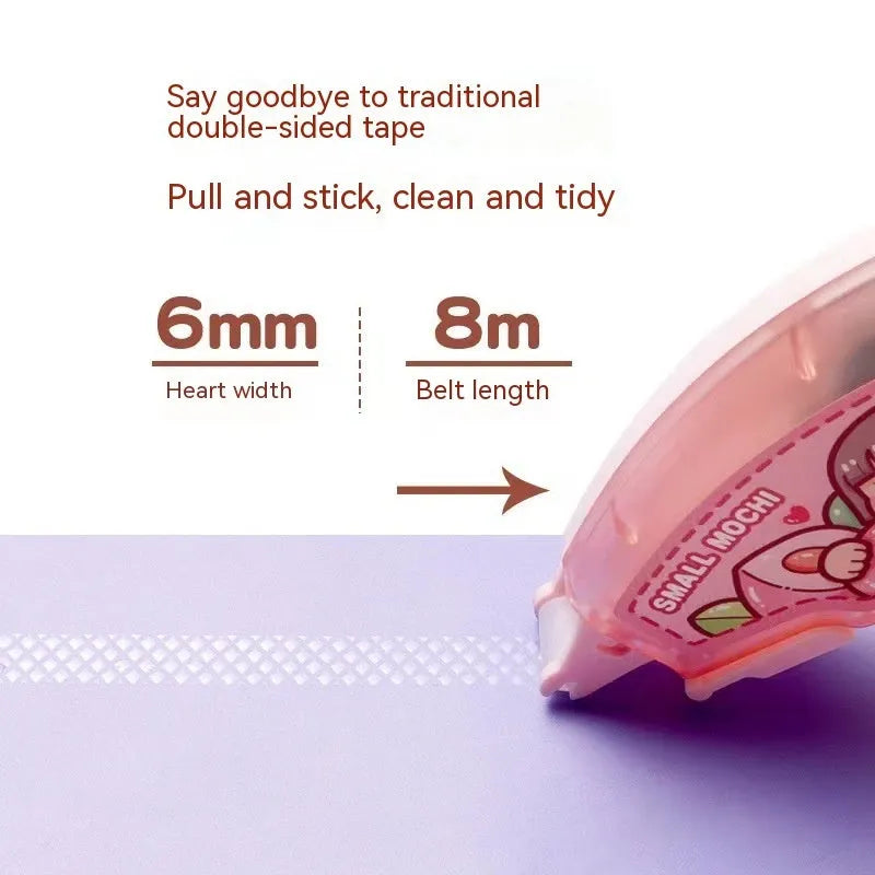 Card of colourful dotting glue double-sided adhesive dots in peach, lemon, blueberry, butter, and grape juice colours.