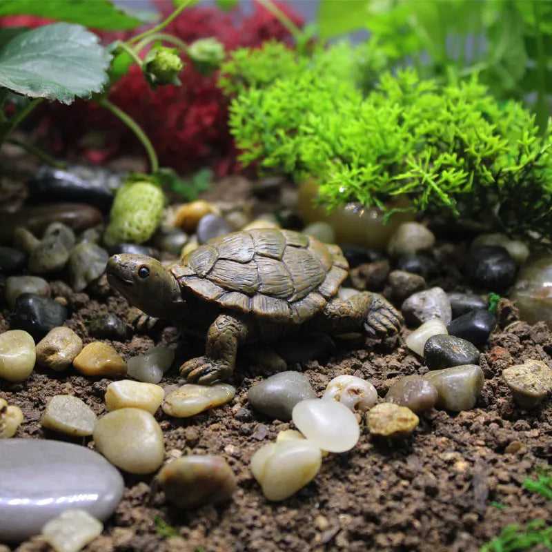Resin simulation turtle garden ornament for landscaping and micro landscape decoration