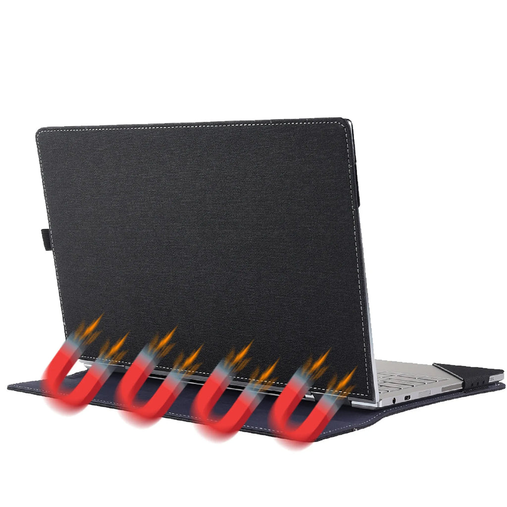 Black imitation leather protective sleeve for Microsoft Laptop6 laptop with Chinese style design.