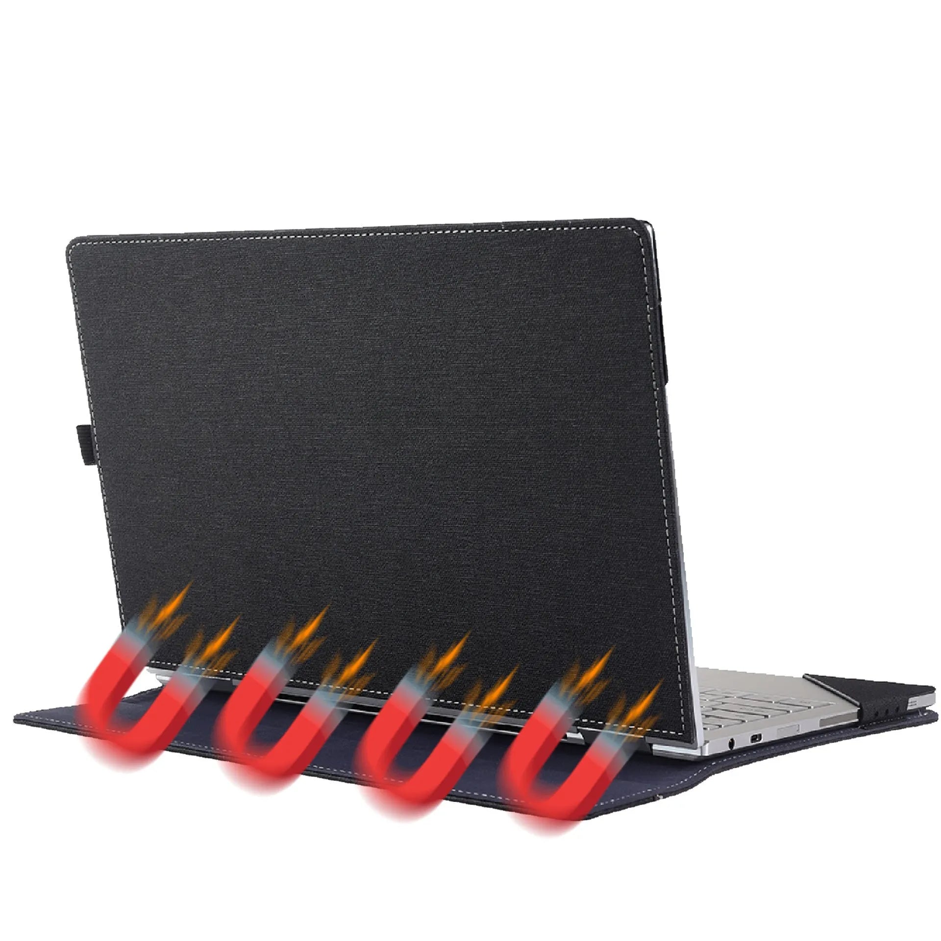 Black imitation leather protective sleeve for Microsoft Laptop6 laptop with Chinese style design.